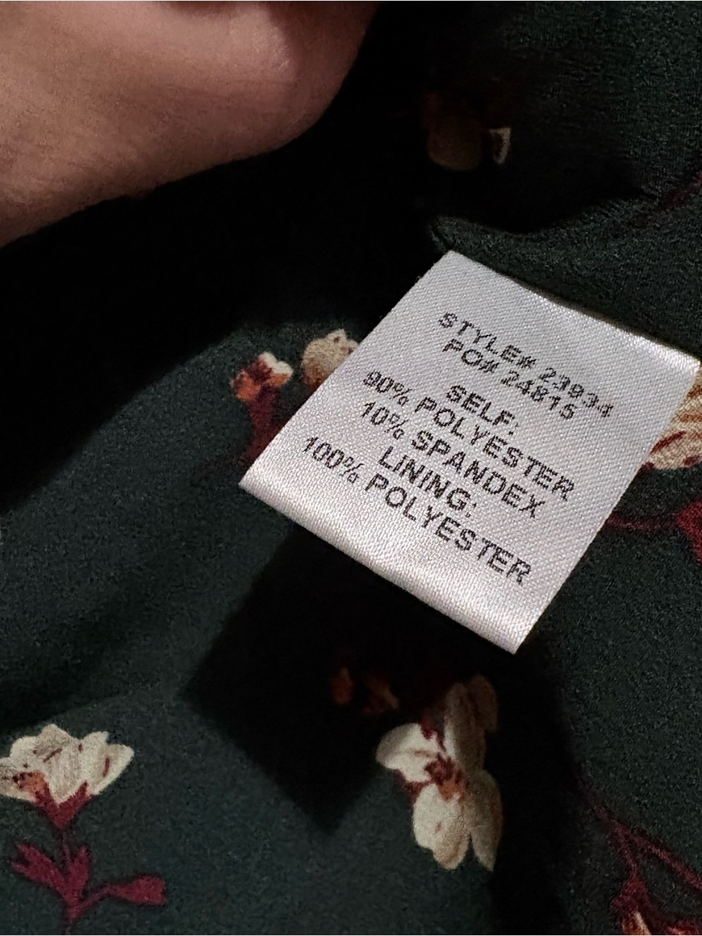 Under Blue Skies Dark Green Velvet Blazer with Floral Lining - Women - Picture 7 of 7